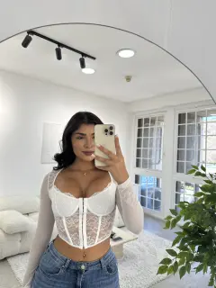 Blusa manga larga mesh